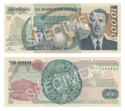 MEXICO -  10000 PESOS 1987 (UNC) 90A