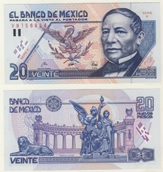 MEXICO -  20 NEW PESOS 1994 (UNC) 100