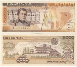 MEXICO -  5000 PESOS 1987 (UNC) 88B