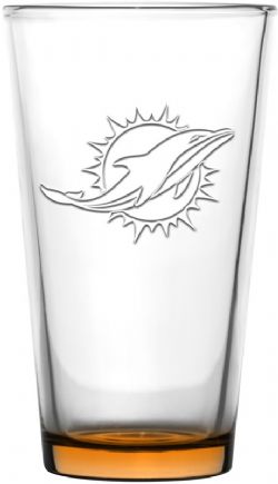 MIAMI DOLPHINS -  EMBOSSED PINT 16OZ