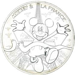 MICKEY & FRANCE -  MICKEY AT THE FEET OF THE IRON LADY -  2018 FRANCE COINS 01