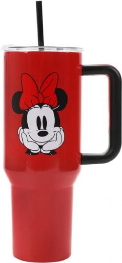 MICKEY & FRIENDS -  MINIIE MOUSE STAINLESS STEEL TUMBLER WITH STRAW (40 OZ)