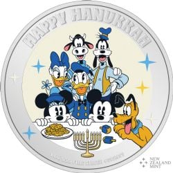 MICKEY MOUSE & FRIENDS -  DISNEY SEASON'S GREETINGS - HANNUKKAH (2024) -  2024 NEW ZEALAND COINS 16