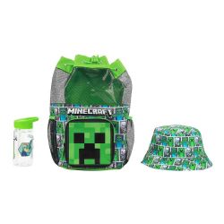 MINECRAFT -  CREEPER 3 PC YOUTH DRAWSTRING BACKPACK SET