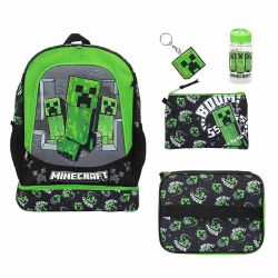 MINECRAFT -  CREEPERS 5-PIECES BACKPACK SET