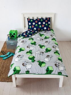 MINECRAFT -  REVERSIBLE QUILT WITH PILLOW CASE