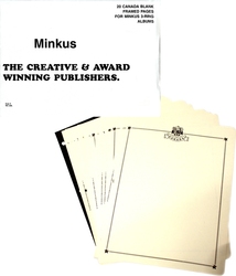 MINKUS CANADA -  BLANK FRAMED PAGES FOR 3-RING ALBUMS (PACKED 20)