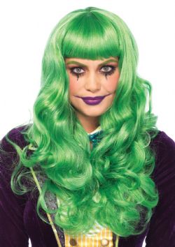 MISFIT LONG WAVY BANG WIG - GREEN (ADULT)