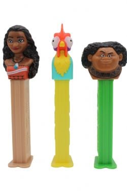 MOANA -  PEZ RANDOM CANDY DISPENSER (1) & CANDY REFILLS (2) - MOANA -  PEZ