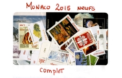 MONACO -  2015 COMPLETE YEAR SET, NEW STAMPS
