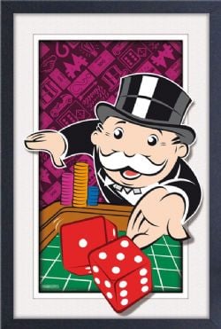 MONOPOLY -  ROLL THE DICE - FRAMED PICTURE (WHITE) (13