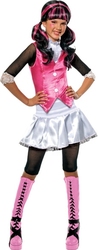 MONSTER HIGH -  DRACULAURA WIG - BLACK WHIT PINK HIGHLIGHTS (CHILD)