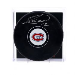 MONTREAL CANADIANS -  JOSH ANDERSON AUTOGRAPHED HOCKEY PUCK - (LOGO)