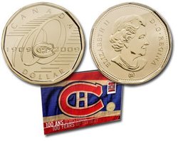 MONTREAL CANADIENS -  100TH ANNIVERSARY OF THE MONTREAL CANADIENS -  2009 CANADIAN COINS