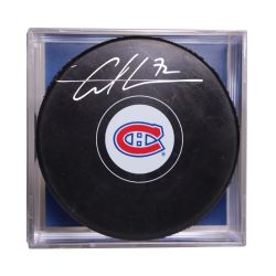 MONTREAL CANADIENS -  ARBER XHEKAJ AUTOGRAPHED HOCKEY PUCK - (LOGO)