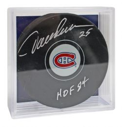 MONTREAL CANADIENS -  JACQUES LEMAIREAUTOGRAPHED HOCKEY PUCK - (LOGO)