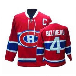 MONTREAL CANADIENS -  JEAN BELIVEAU #4 - REPLICA RED JERSEY