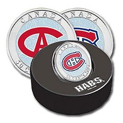 MONTREAL CANADIENS -  MONTREAL CANADIENS LOGOS IN A HOCKEY PUCK -  2009 CANADIAN COINS