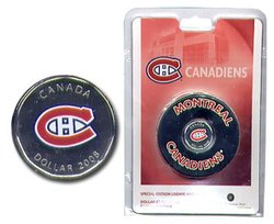 MONTREAL CANADIENS -  SPECIAL EDITION 2008 LOONIE AND PUCK (ENGLISH) -  2008 CANADIAN COINS