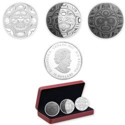 MOON MASK -  PHASES OF THE MOON -3 COINS SET -  2017 CANADIAN COINS