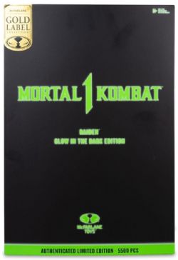 MORTAL KOMBAT -  RAIDEN FIGURE - GLOW IN THE DARK EDITION - GOLD LABEL -  MCFARLANE TOYS