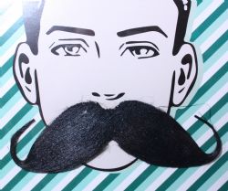 MOUSTACHES AND BEARDS -  HANDLE BAR MUSTACHE - BLACK