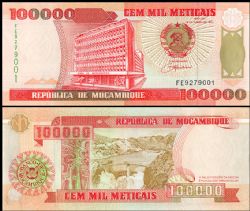 MOZAMBIQUE -  100 000 METICAIS 1993 (UNC) 139