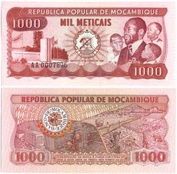 MOZAMBIQUE -  1000 METICAIS 1980 (UNC) 128