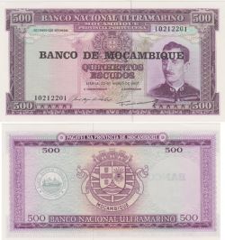 MOZAMBIQUE -  500 ESCUDOS 1976 (OLD DATE 1967) (UNC) 118