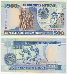 MOZAMBIQUE -  500 METICAIS 1991 (UNC) 134