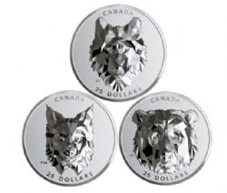 MULTIFACETED ANIMAL HEAD -  3-COIN SET -  2019-2020 CANADIAN COINS