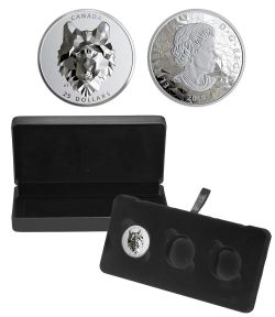 MULTIFACETED ANIMAL HEAD -  WOLF (COIN IN SUB-BOX) -  2019 CANADIAN COINS 01