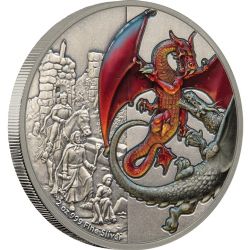 MYTHICAL DRAGONS OF THE WORLD -  THE RED DRAGON -  2019 NEW ZEALAND COINS 01