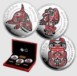 MYTHICAL REALMS OF THE HAIDA -  3-COIN SET -  2016 CANADIAN COINS