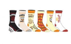 NARUTO -  6 PAIRS OF RAMEN CASUAL SOCKS -  SHIPPUDEN