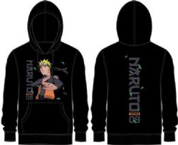 NARUTO -  LEAVES FRONT AND BACK BLACK HOODIE (ADULT)