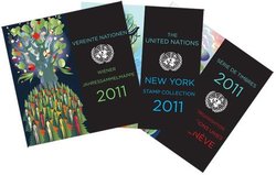 NATIONS UNIES -  2001 COMPLETE YEAR SET, NEW STAMPS FROM GENEVA, NEW-YORK AND VIENNA