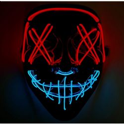 NEON LIGHT X EYES MASK - RED/BLUE