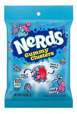 NERDS -  GUMMY CLUSTERS VERY BERRY- 3OZ