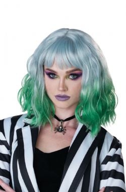 NETHERWORLD GHOST WIG - GREY/GREEN (ADULT)