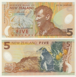 NEW ZEALAND -  5 DOLLARS 1999-2004-2005-2006 (UNC)