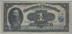 NEWFOUNDLAND -  1920 1-DOLLAR NOTE, RENOUF/BROWNRIGG -  1920 CANADIAN BANKNOTES