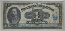 NEWFOUNDLAND -  1920 1-DOLLAR NOTE, RENOUF/BROWNRIGG (VF) -  1920 CANADIAN BANKNOTES