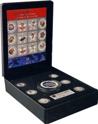 NHL ALL-STARS -  COMMEMORATIVE STAMPS AND MEDALLIONS SET -  2001 CANADIAN COINS