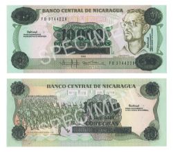 NICARAGUA -  10 000 CORDOBAS ON 10 CORDOBAS 1989 (UNC) 158