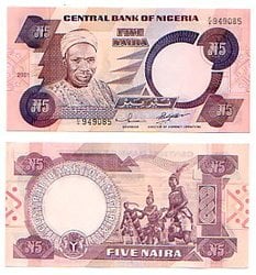 NIGERIA -  5 NAIRA 2001 (UNC) 24F