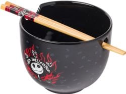 NIGHTMARE BEFORE CHRISTMAS -  RAMEN BOWL & CHOPSTICKS - FLAMES