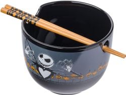 NIGHTMARE BEFORE CHRISTMAS -  SCARY JACK - PUMPKIN FENCE RAMEN BOWL WITH CHOPSTICKS (20 OZ)