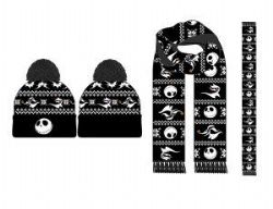 NIGHTMARE BEFORE CHRISTMAS, THE -  BEANIE WITH POMPOM AND SCARF 