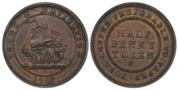 NOVA SCOTIA -  1813 TRADE & NAVIGATION / PURE COPPER PREFERABLE TO PAPER, THIRD WAVE TALLEST -  JETONS DE NOUVELLE ÉCOSSE 1813